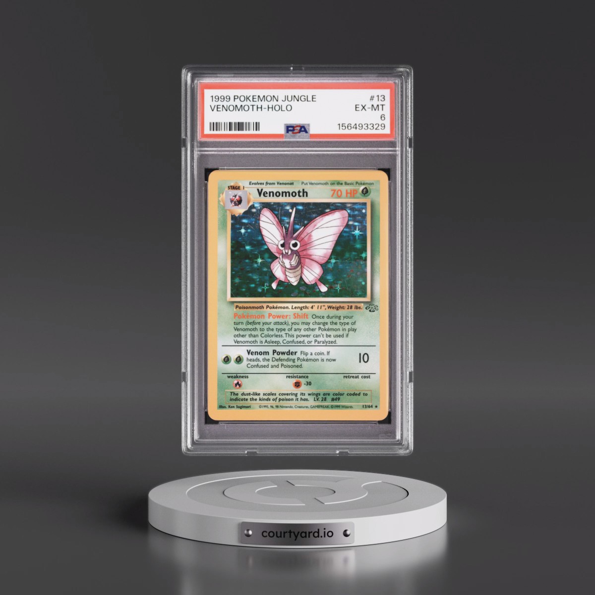 1999 Pokémon Jungle #13 Venomoth - Holo (PSA 6 EX-MT)