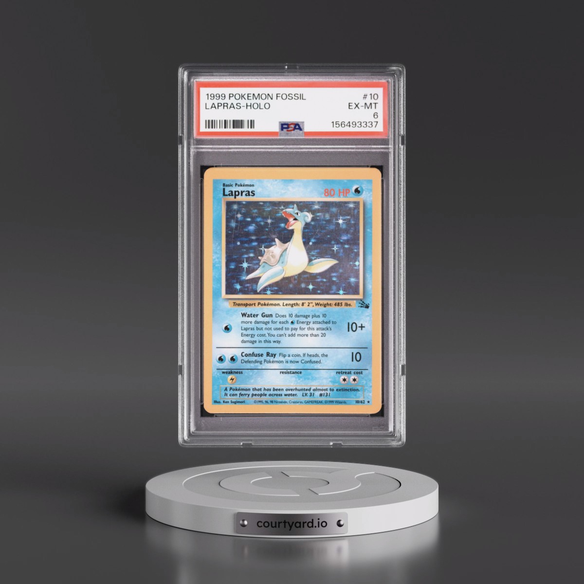 1999 Pokémon Fossil #10 Lapras - Holo (PSA 6 EX-MT)