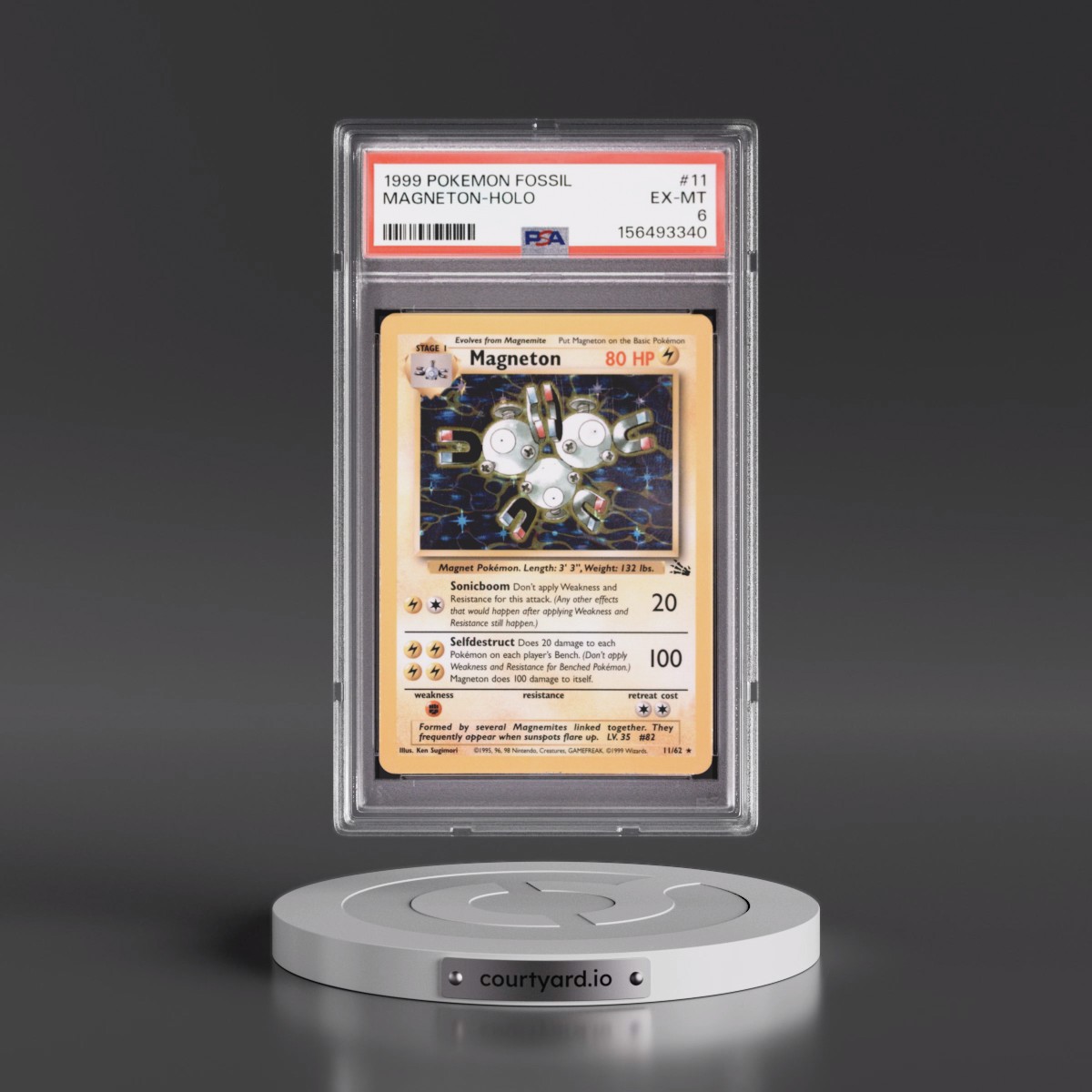 1999 Pokémon Fossil #11 Magneton - Holo (PSA 6 EX-MT)