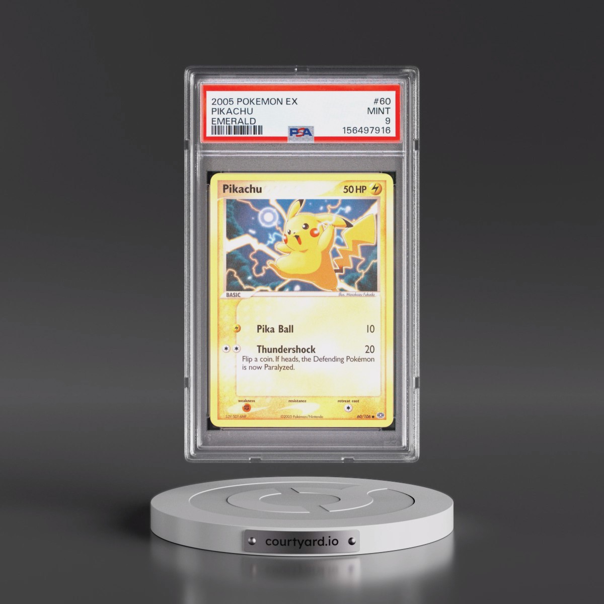 2005 Pokémon EX Emerald #60 Pikachu (PSA 9 MINT)