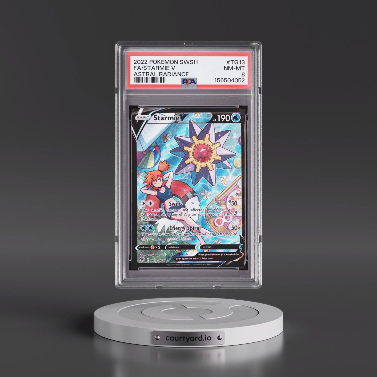 2022 Pokémon Sword & Shield Astral Radiance #TG13 Starmie V - Holo Full Art (PSA 8 NM-MT)