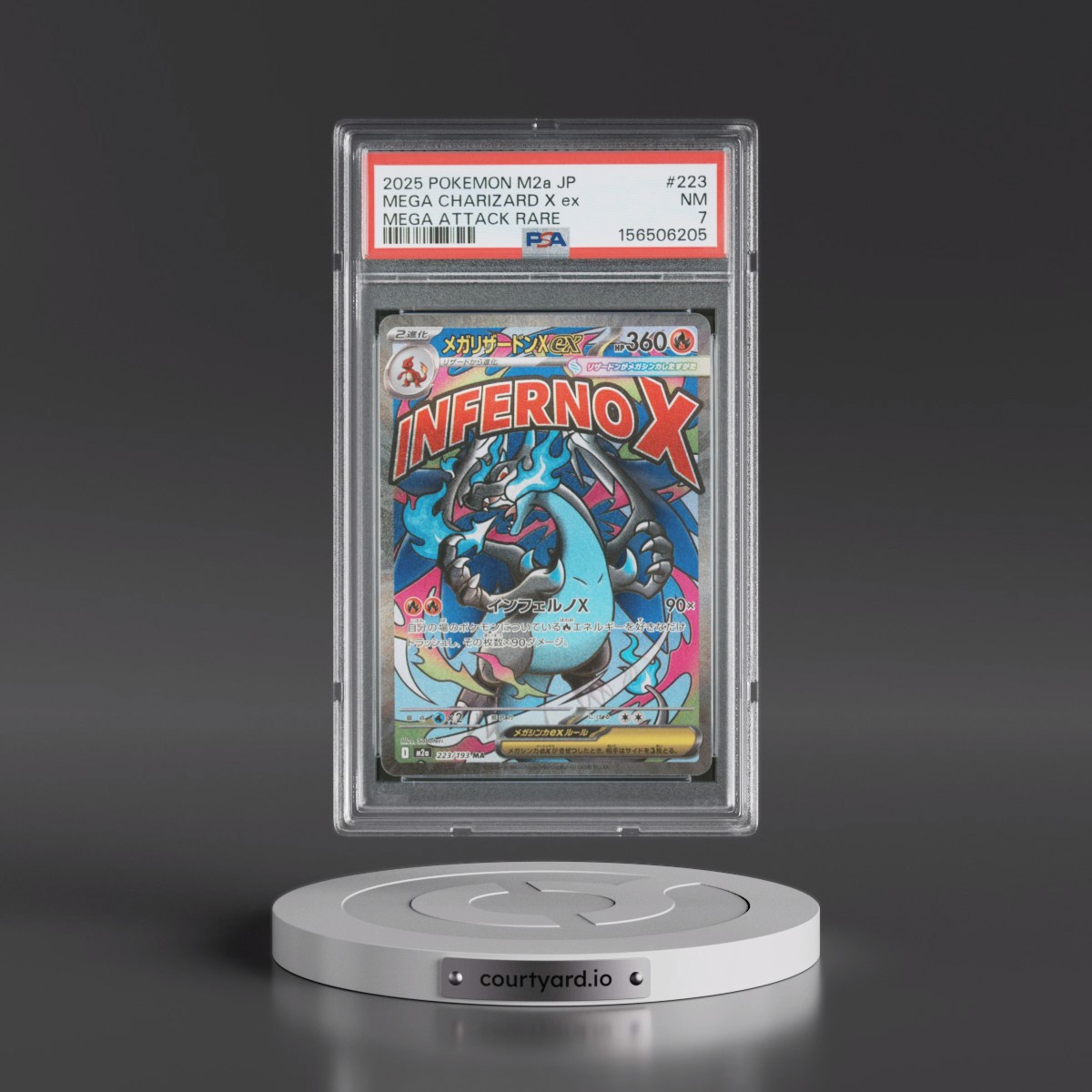 2025 Pokémon M2a-Mega Dream EX #223 Mega Charizard X EX - Holo Mega Attack Rare (PSA 7 NM)