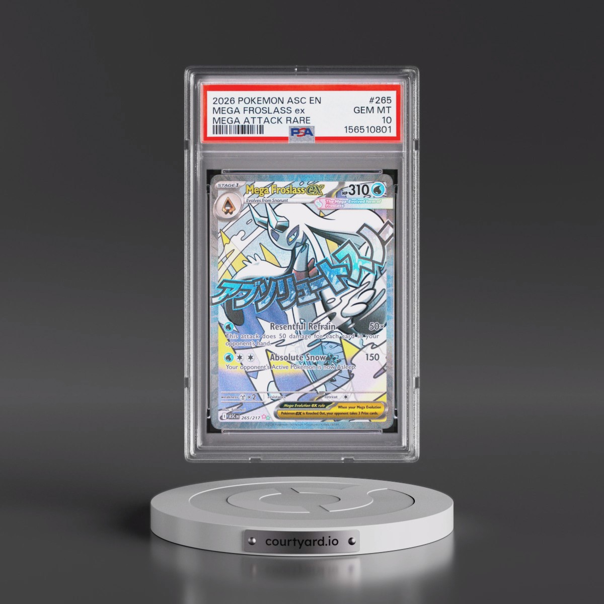 2026 Pokémon Asc EN-Ascended Heroes #265 Mega Froslass EX - Holo Mega Attack Rare (PSA 10 GEM MINT)