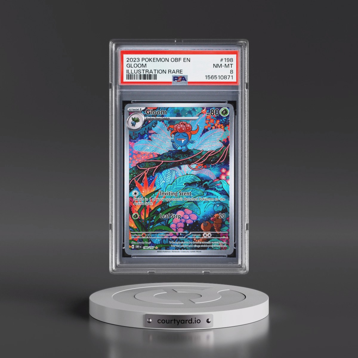 2023 Pokémon Obf EN-Obsidian Flames #198 Gloom - Illustration Rare (PSA 8 NM-MT)