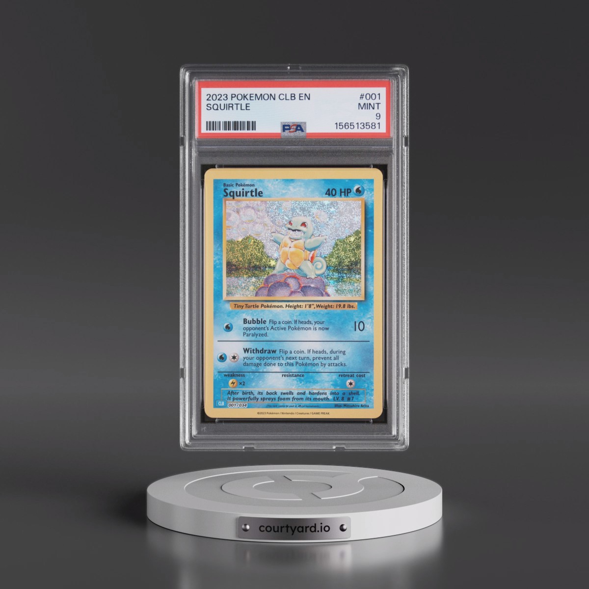 2023 Pokémon Clb-Trading Card Game Classic Blastoise & Suicune EX Deck #001 Squirtle (PSA 9 MINT)