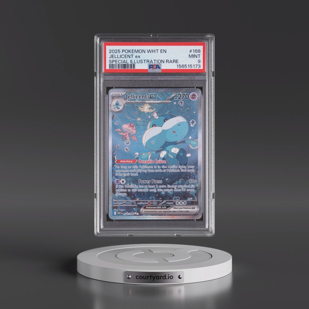 2025 Pokémon Wht EN-White Flare #168 Jellicent EX - Holo Special Illustration Rare (PSA 9 MINT)