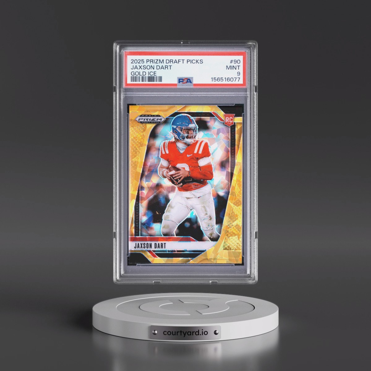 2025 Panini Prizm Draft Picks Jaxson Dart - Gold Ice #90 PSA 9