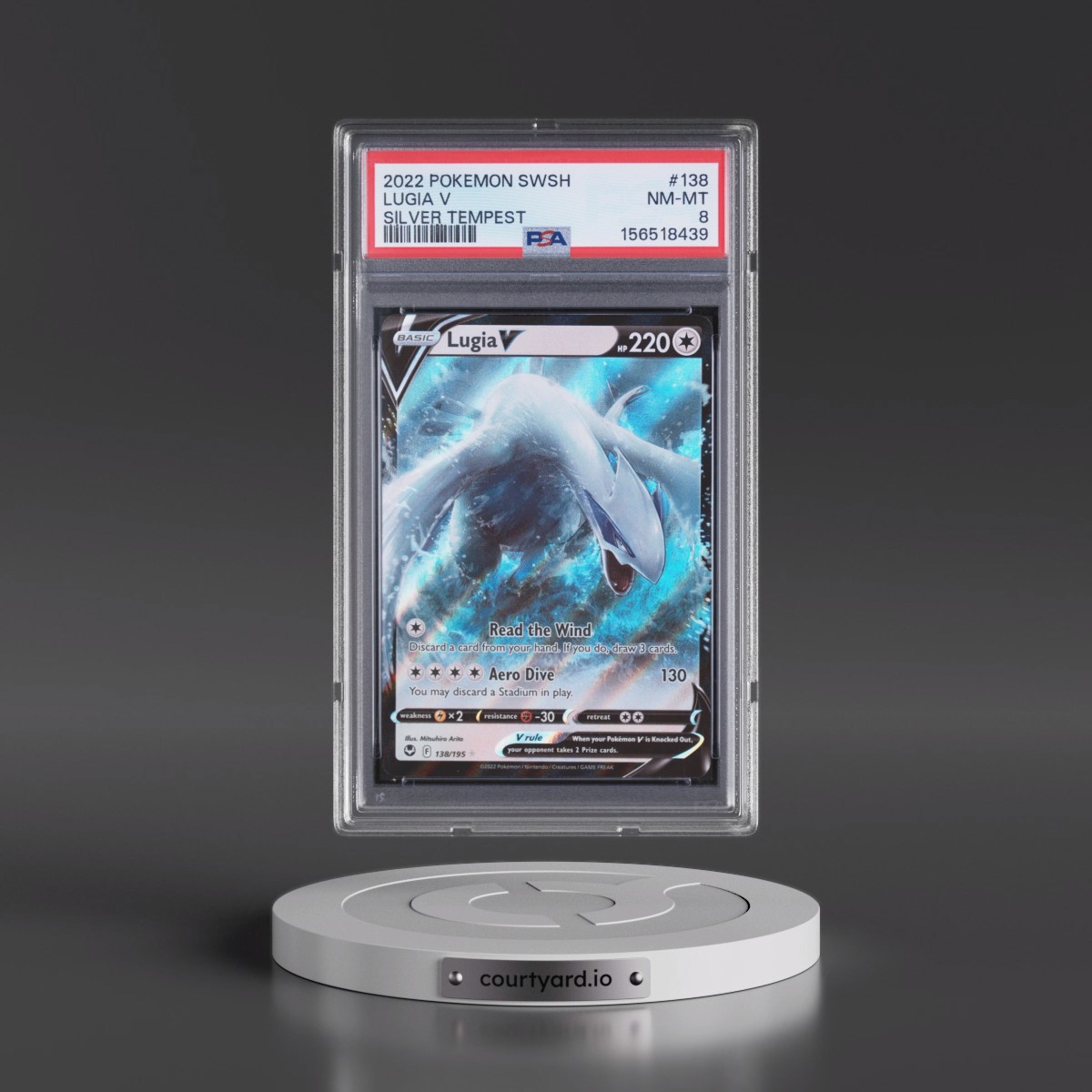 2022 Pokémon Sword & Shield Silver Tempest #138 Lugia V - Holo (PSA 8 NM-MT)