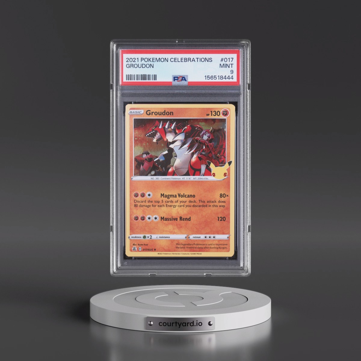 2021 Pokémon Celebrations #017 Groudon (PSA 9 MINT)