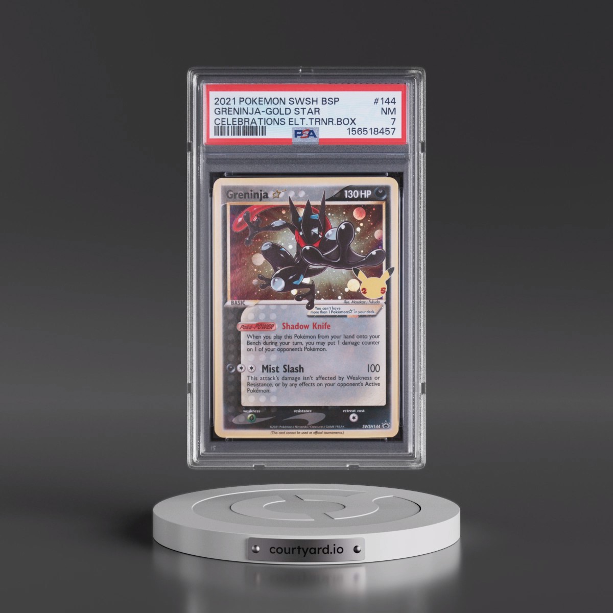 2021 Pokémon Swsh Black Star Promo #144 Greninja-Gold Star - Celebrations Elite Trainer Box (PSA 7 NM)