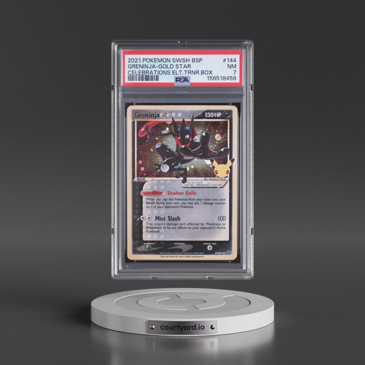 2021 Pokémon Swsh Black Star Promo #144 Greninja-Gold Star - Celebrations Elite Trainer Box (PSA 7 NM)