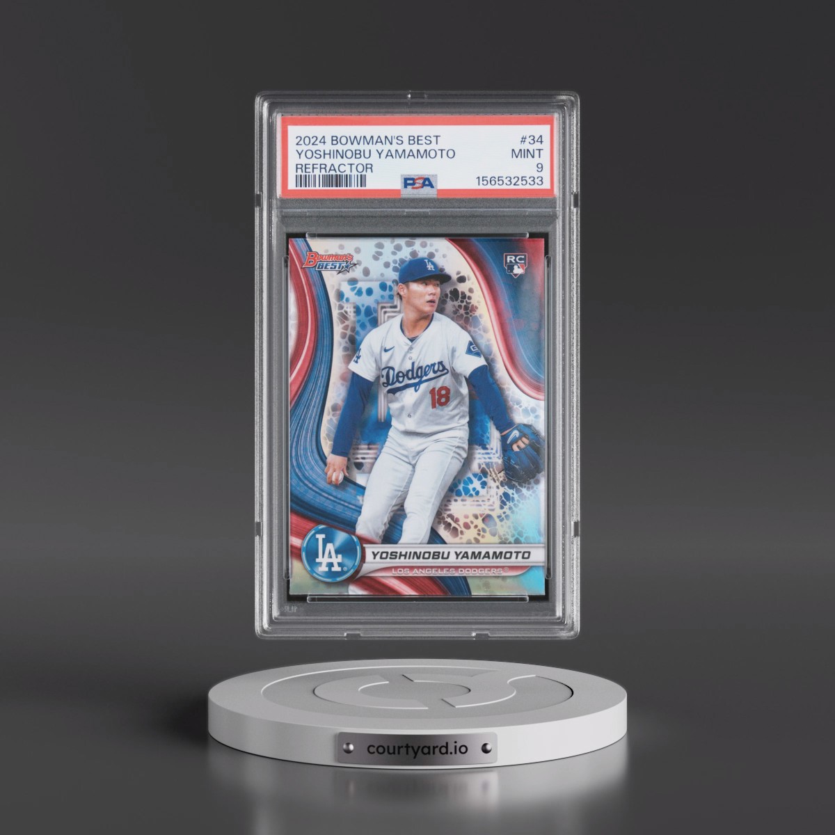 2024 Bowman's Best #34 Yoshinobu Yamamoto - Refractor (PSA 9 MINT)