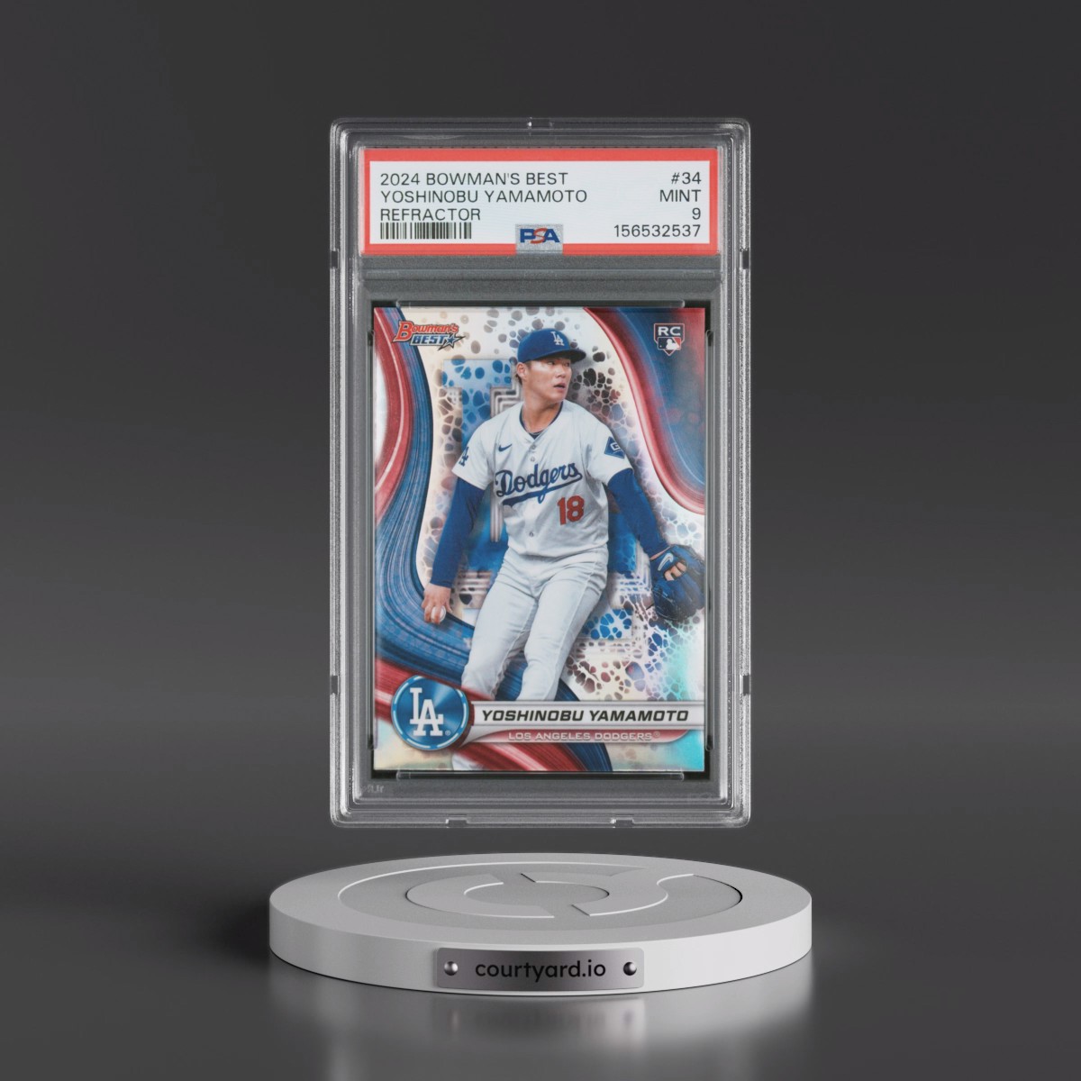 2024 Bowman's Best #34 Yoshinobu Yamamoto - Refractor (PSA 9 MINT)