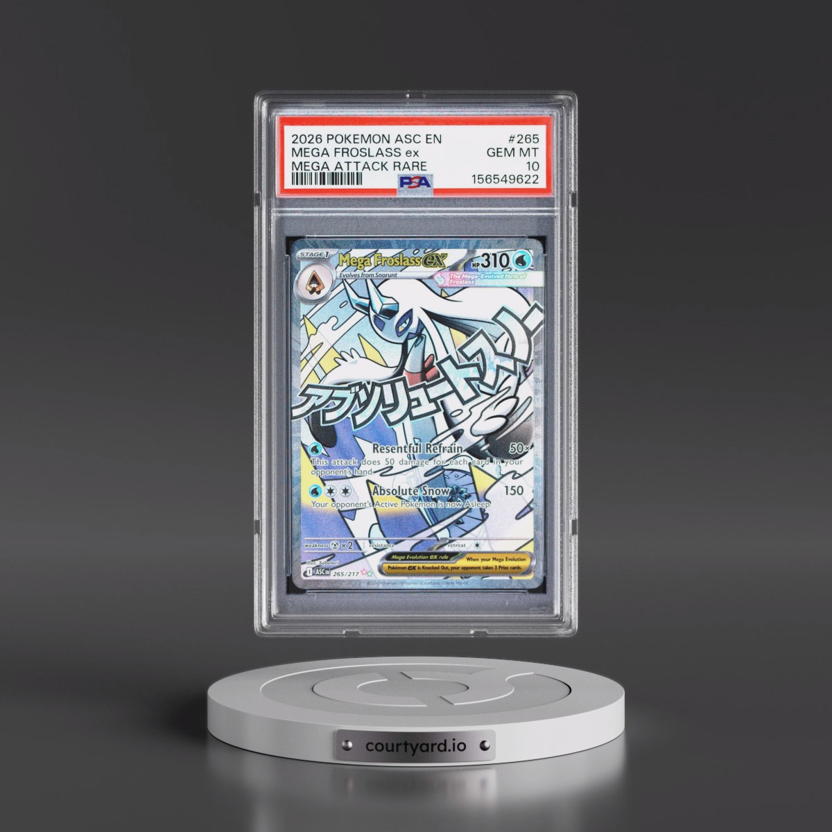 2026 Pokémon Asc EN-Ascended Heroes #265 Mega Froslass EX - Holo Mega Attack Rare (PSA 10 GEM MINT)