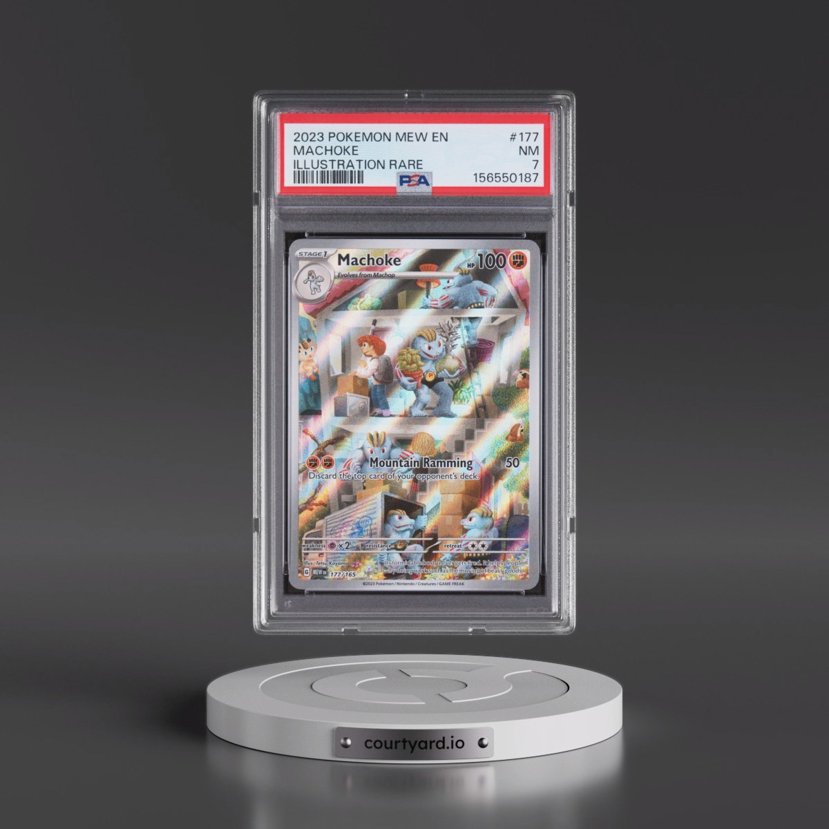2023 Pokémon Mew EN-151 #177 Machoke - Illustration Rare (PSA 7 NM)