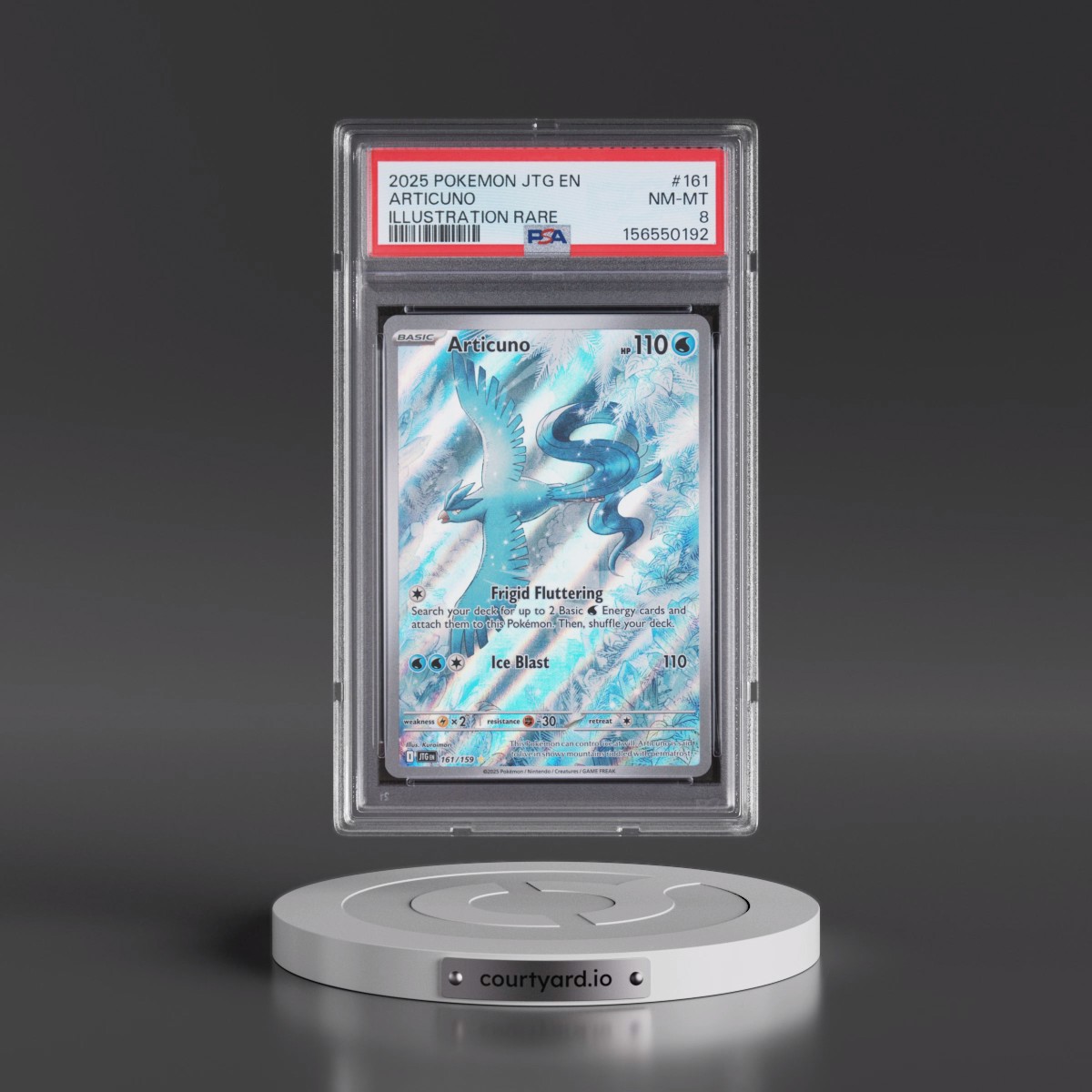 2025 Pokémon Jtg EN-Journey Together #161 Articuno - Illustration Rare (PSA 8 NM-MT)