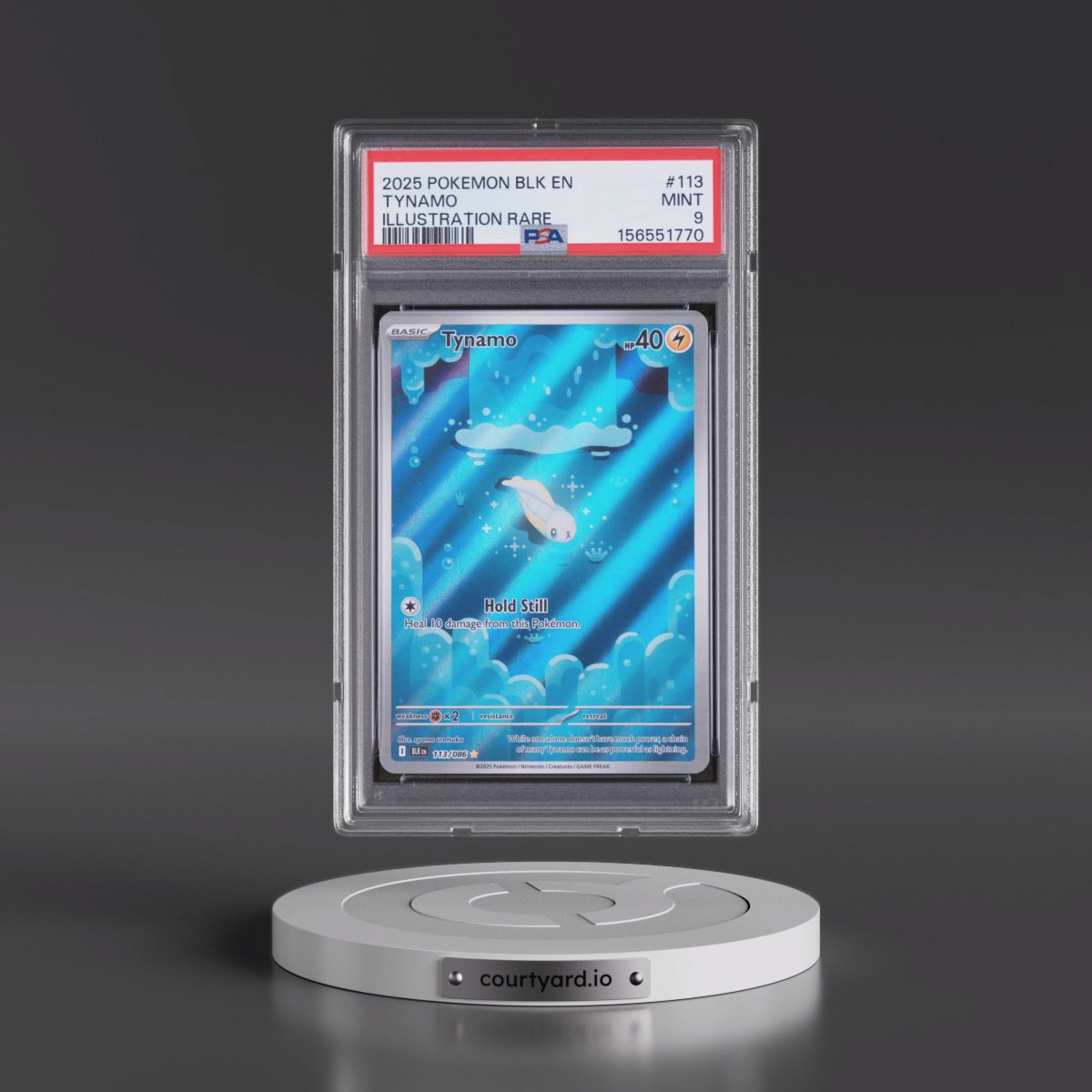 2025 Pokémon Blk EN-Black Bolt #113 Tynamo - Illustration Rare (PSA 9 MINT)