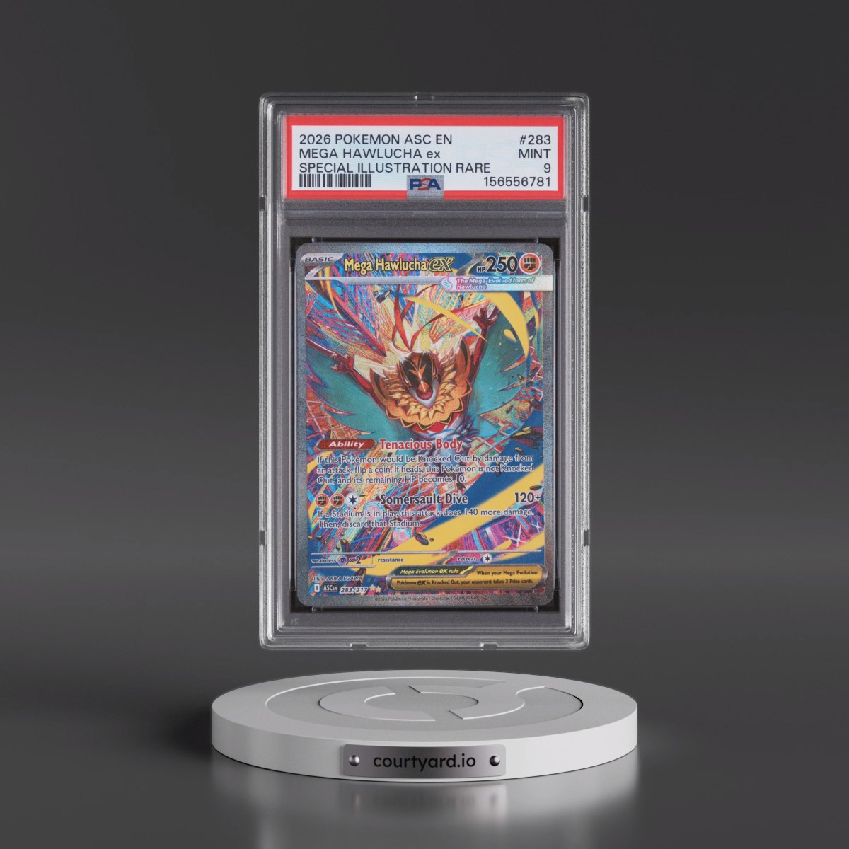 2026 Pokémon Asc EN-Ascended Heroes #283 Mega Hawlucha EX - Holo Special Illustration Rare (PSA 9 MINT)