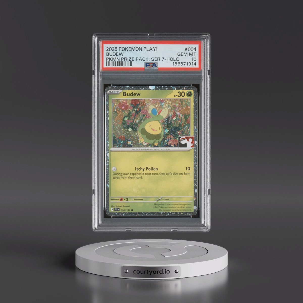 2025 Pokémon Play! Pokémon Prize Pack: Series 7 #004 Budew - Holo (PSA 10 GEM MINT)