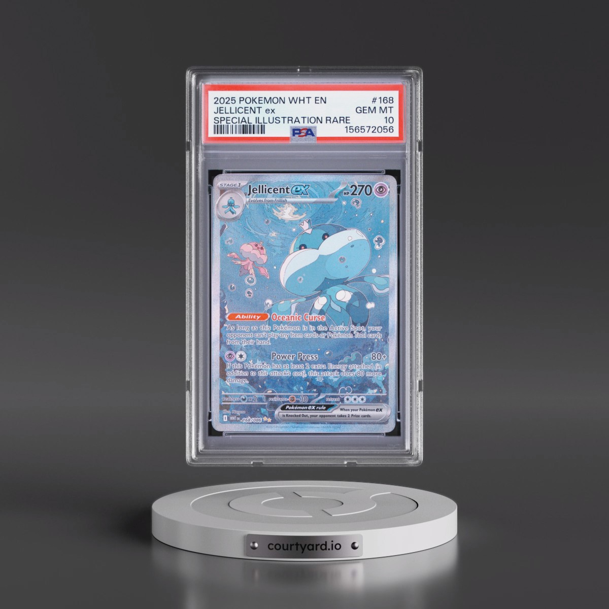 2025 Pokémon Wht EN-White Flare #168 Jellicent EX - Holo Special Illustration Rare (PSA 10 GEM MINT)