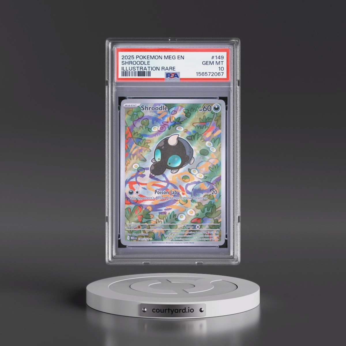 2025 Pokémon Meg EN-Mega Evolution #149 Shroodle - Illustration Rare (PSA 10 GEM MINT)