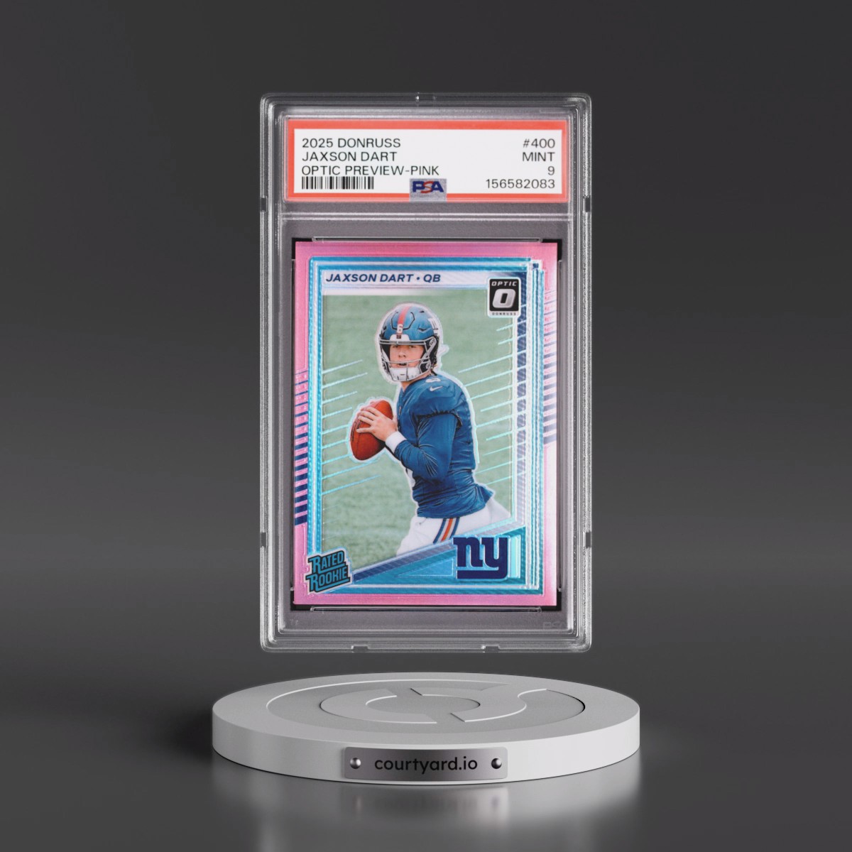 2025 Panini Donruss #400 Jaxson Dart - Optic Preview-Pink (PSA 9 MINT)
