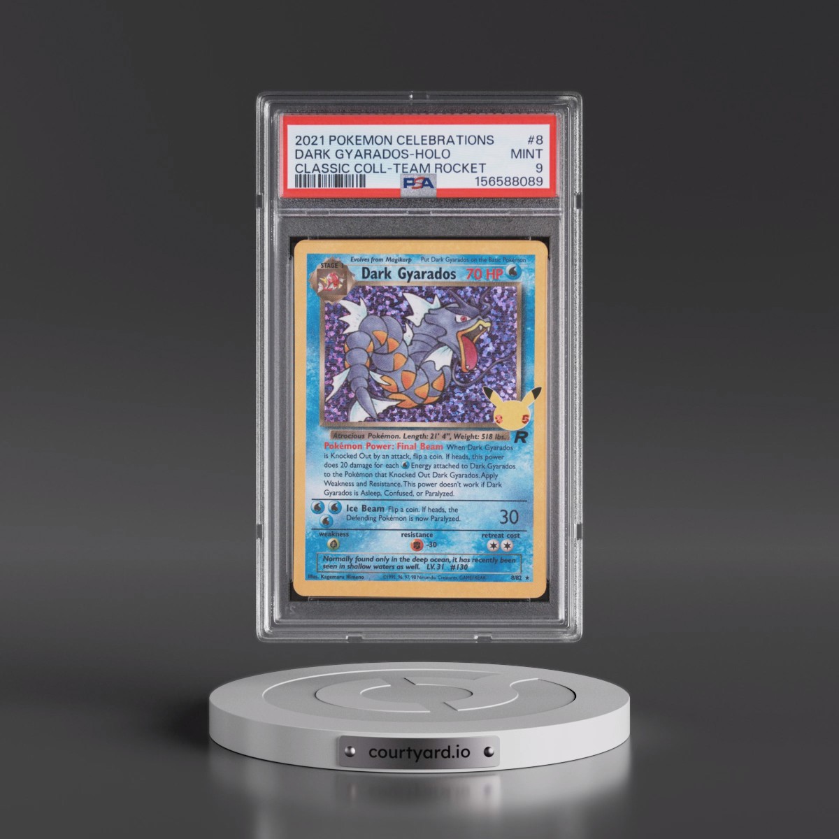 2021 Pokémon Celebrations Classic Collection #8 Dark Gyarados - Holo (PSA 9 MINT)