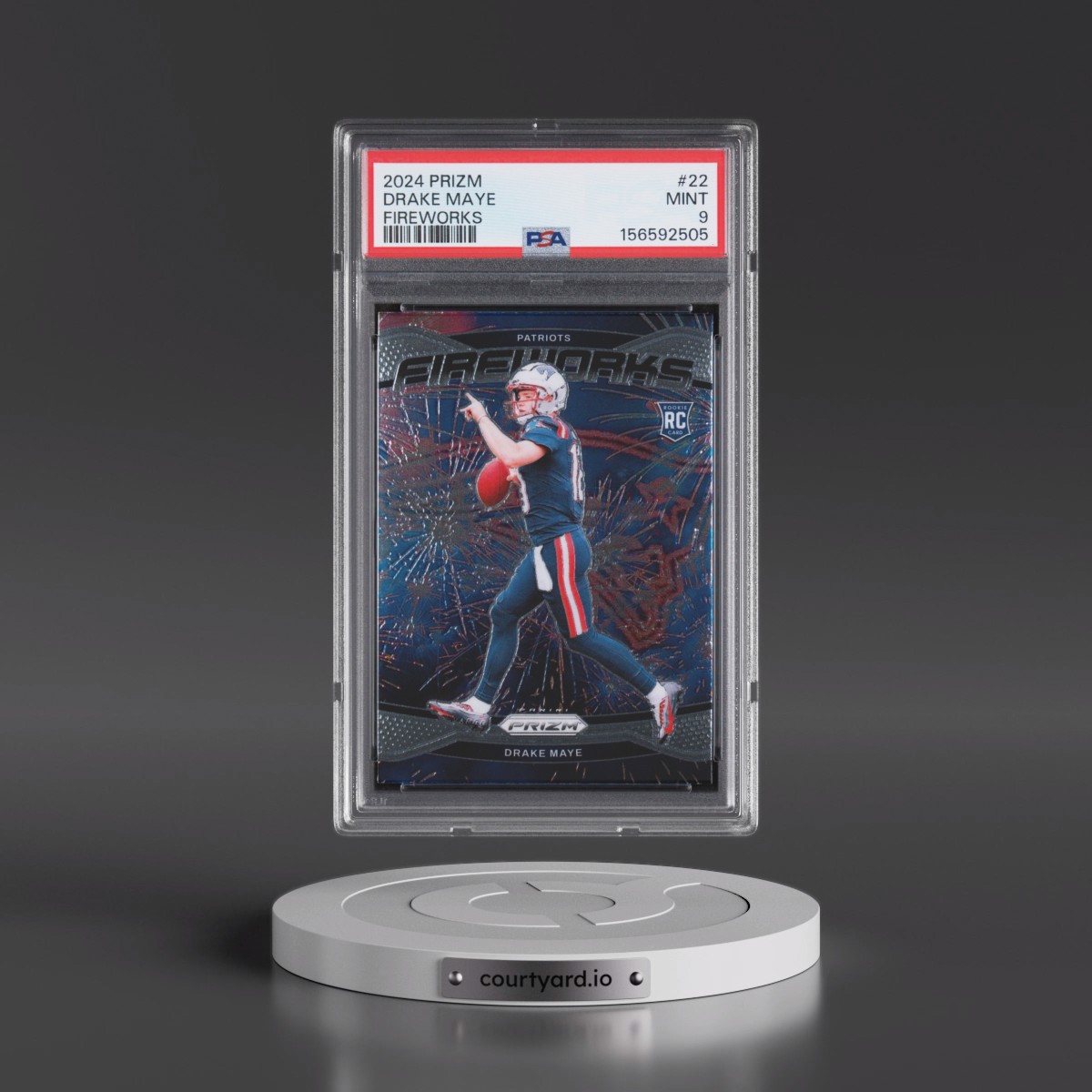 2024 Panini Prizm Fireworks #22 Drake Maye (PSA 9 MINT)