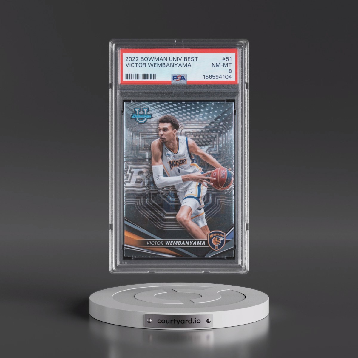 2022 Bowman University Best #51 Victor Wembanyama (PSA 8 NM-MT)