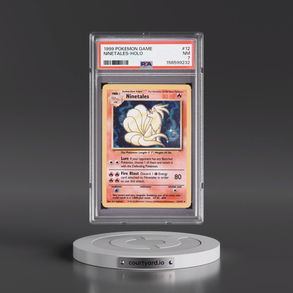 1999 Pokémon Game #12 Ninetales - Holo (PSA 7 NM)