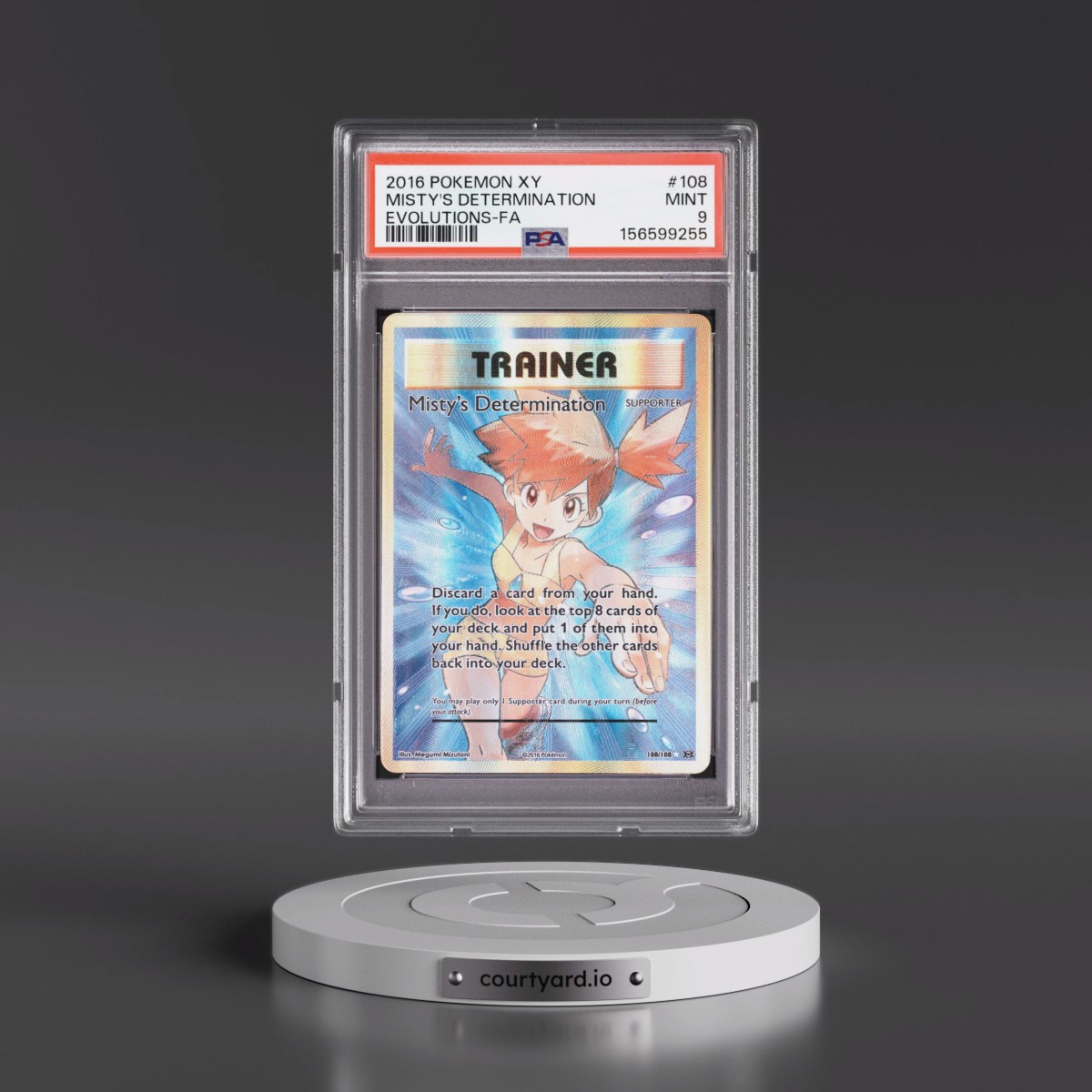 2016 Pokémon XY Evolutions #108 Misty's Determination - Full Art (PSA 9 MINT)