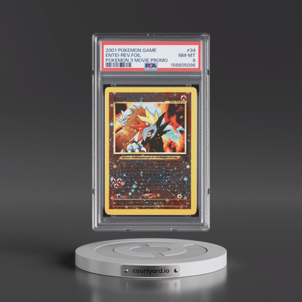 2001 Pokémon Game Movie #34 Entei - Reverse Foil Pokemon 3 Movie Promo (PSA 8 NM-MT)