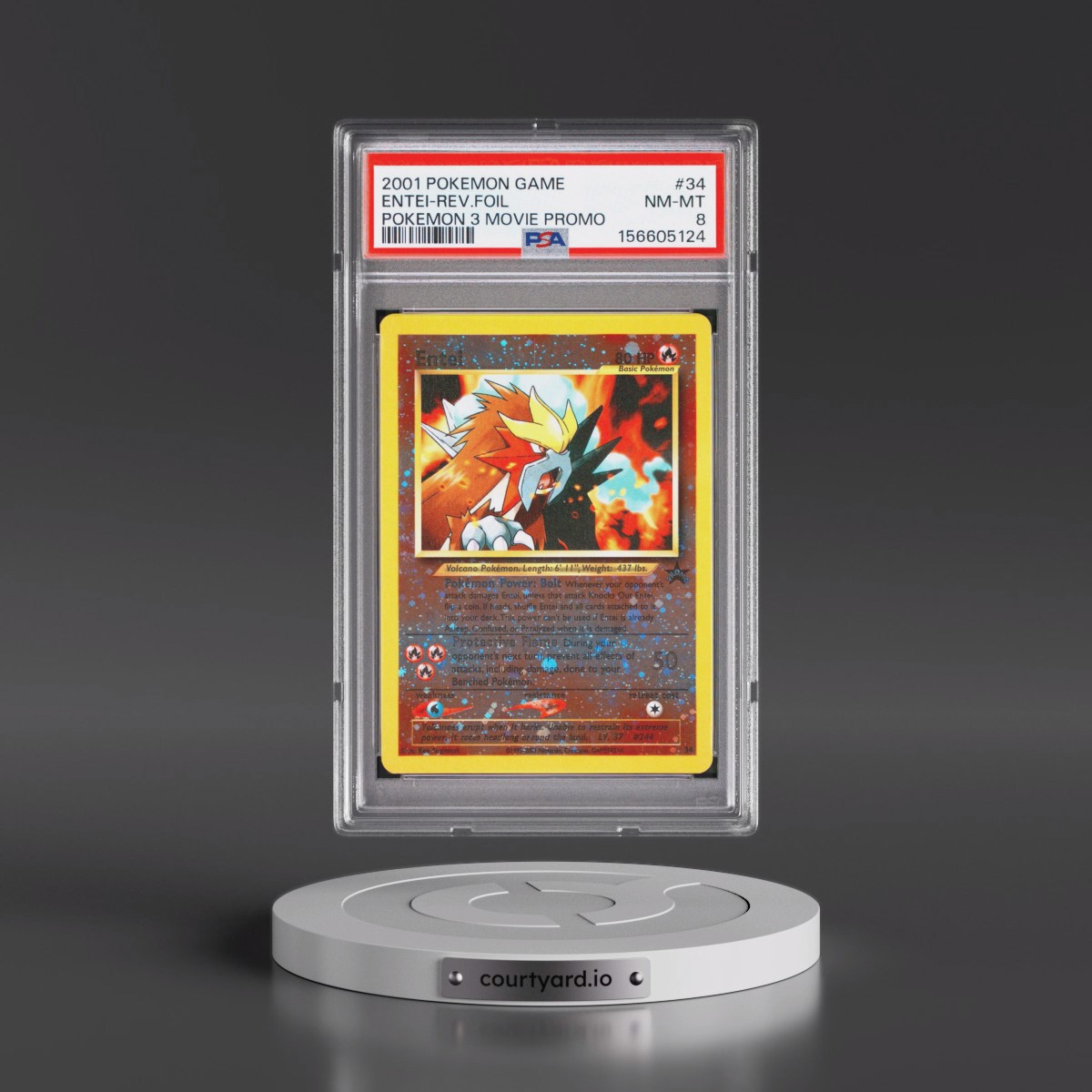 2001 Pokémon Game Movie #34 Entei - Reverse Foil Pokemon 3 Movie Promo (PSA 8 NM-MT)