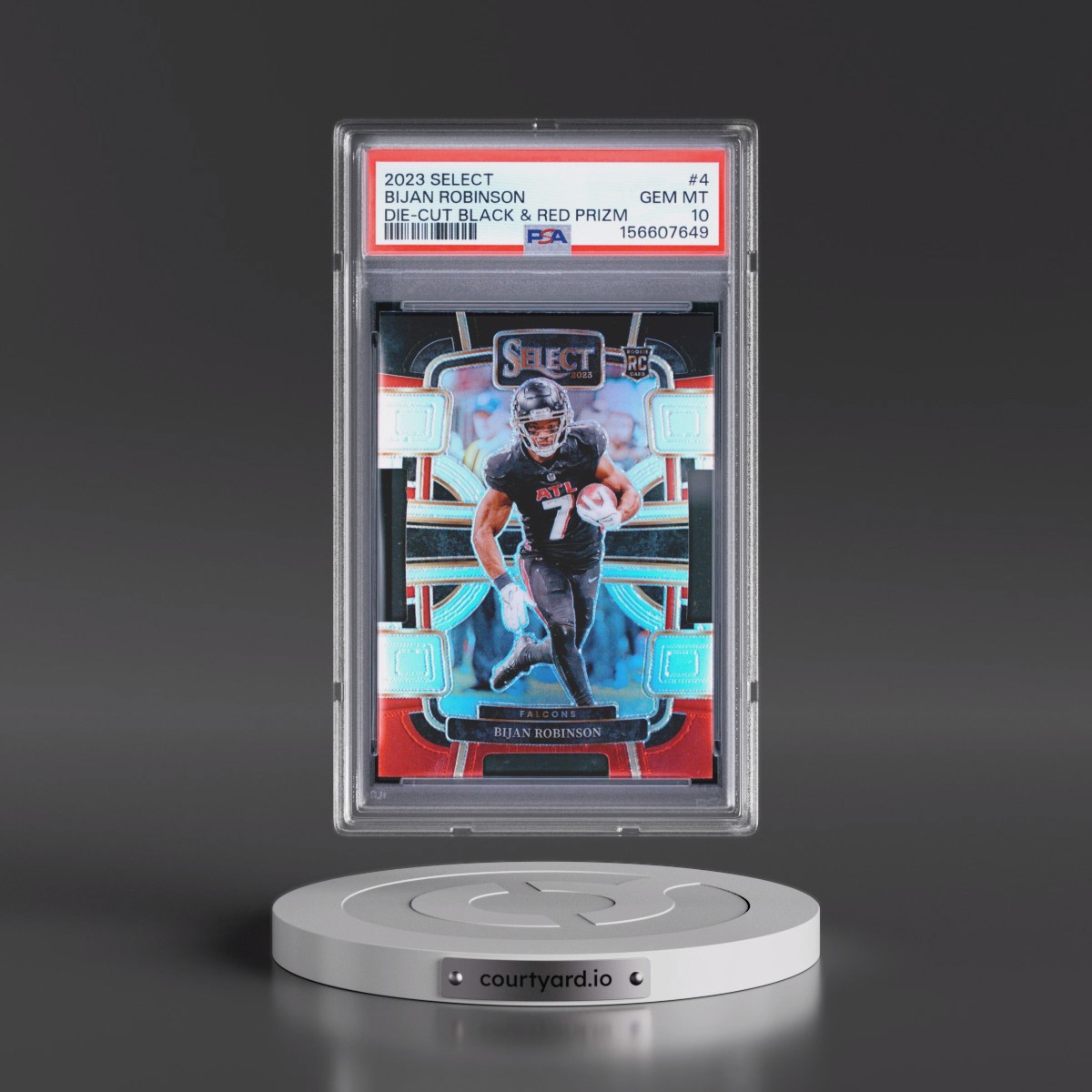2023 Panini Select #4 Bijan Robinson - Die-Cut Black & Red Prizm (PSA 10 GEM MINT)
