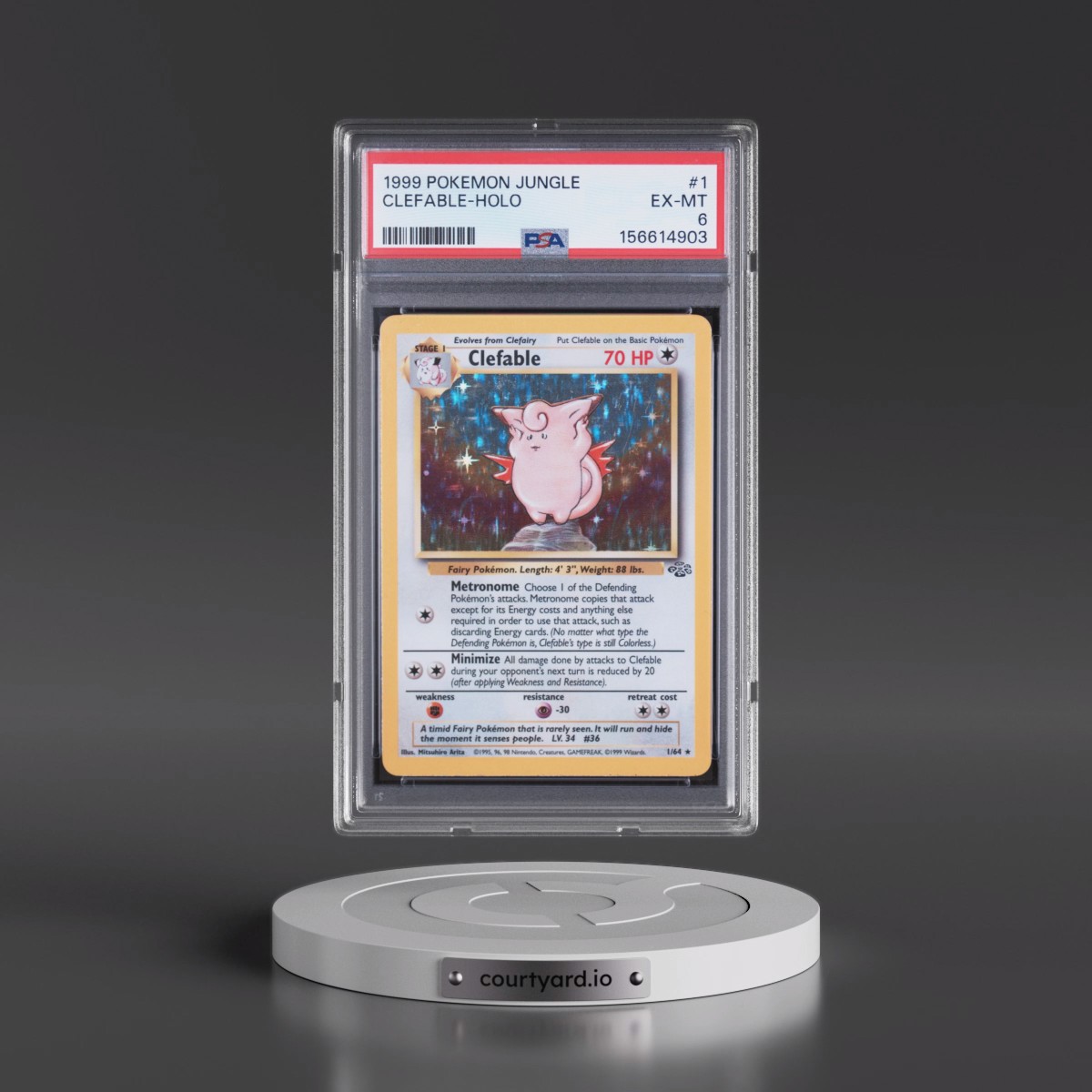1999 Pokémon Jungle #1 Clefable - Holo (PSA 6 EX-MT)