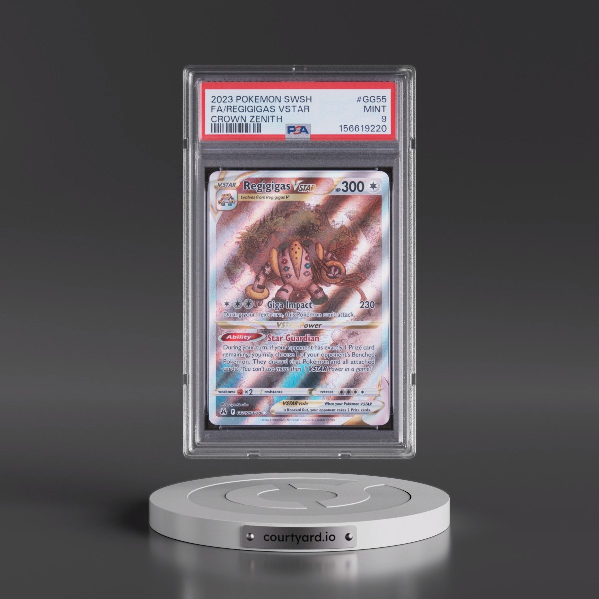 2023 Pokémon Sword and Shield Crown Zenith #GG55 Regigigas Vstar - Full Art (PSA 9 MINT)