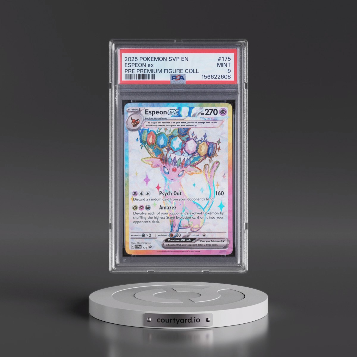 2025 Pokémon Svp EN-SV Black Star Promo #175 Espeon EX - Holo Prismatic Evolutions Premium Figure Collection (PSA 9 MINT)