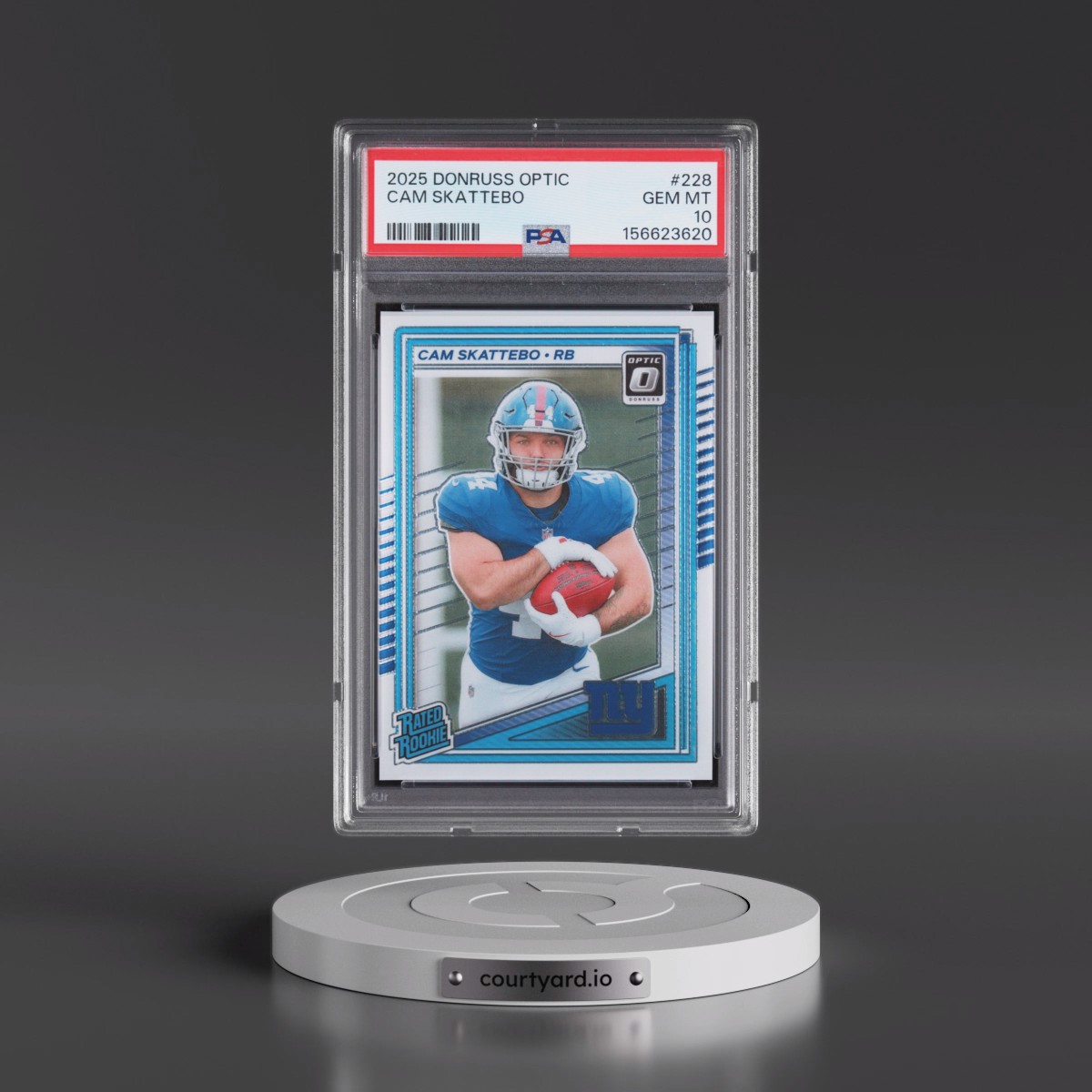 2025 Panini Donruss Optic #228 Cam Skattebo (PSA 10 GEM MINT)