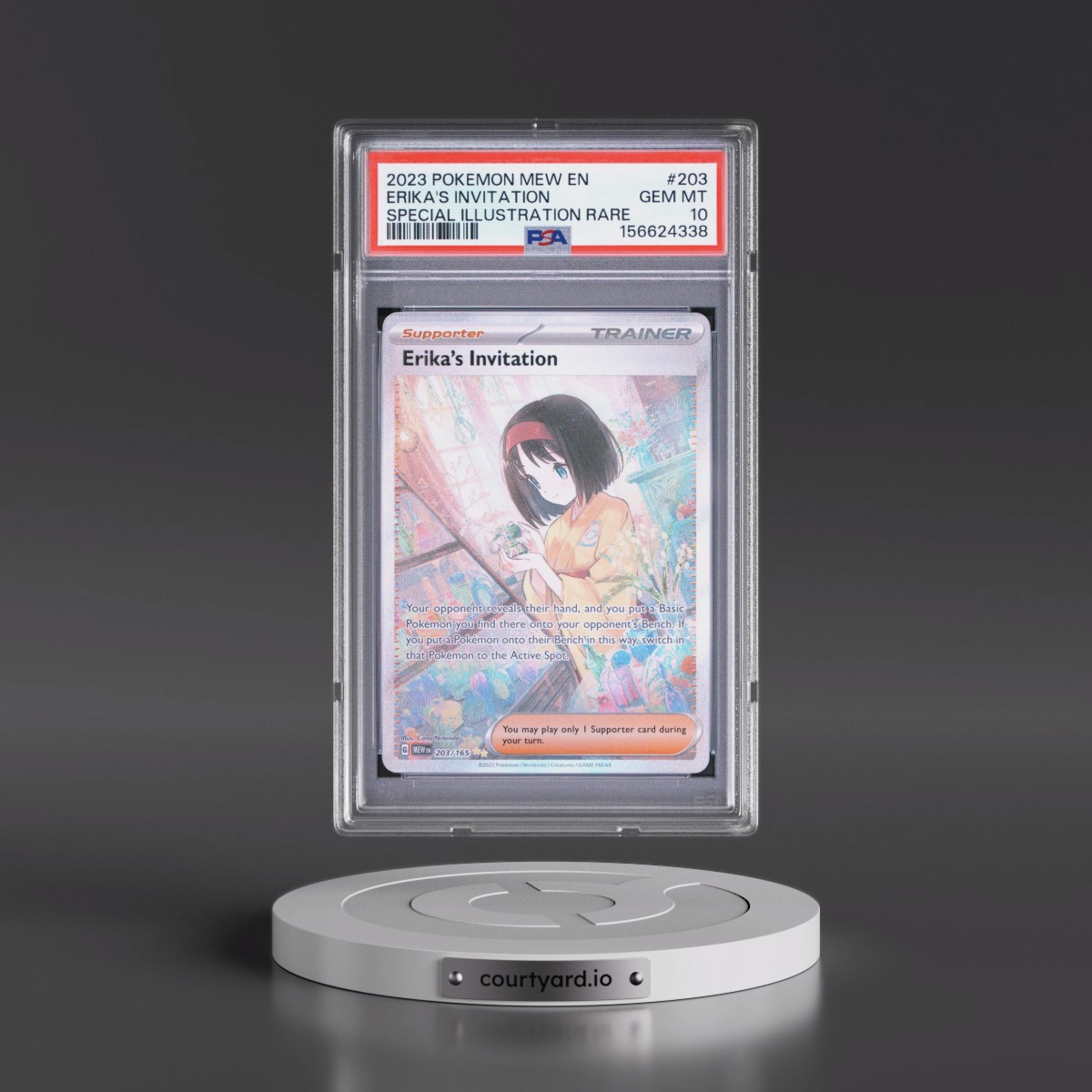 2023 Pokémon Mew EN-151 #203 Erika's Invitation - Special Illustration Rare (PSA 10 GEM MINT)