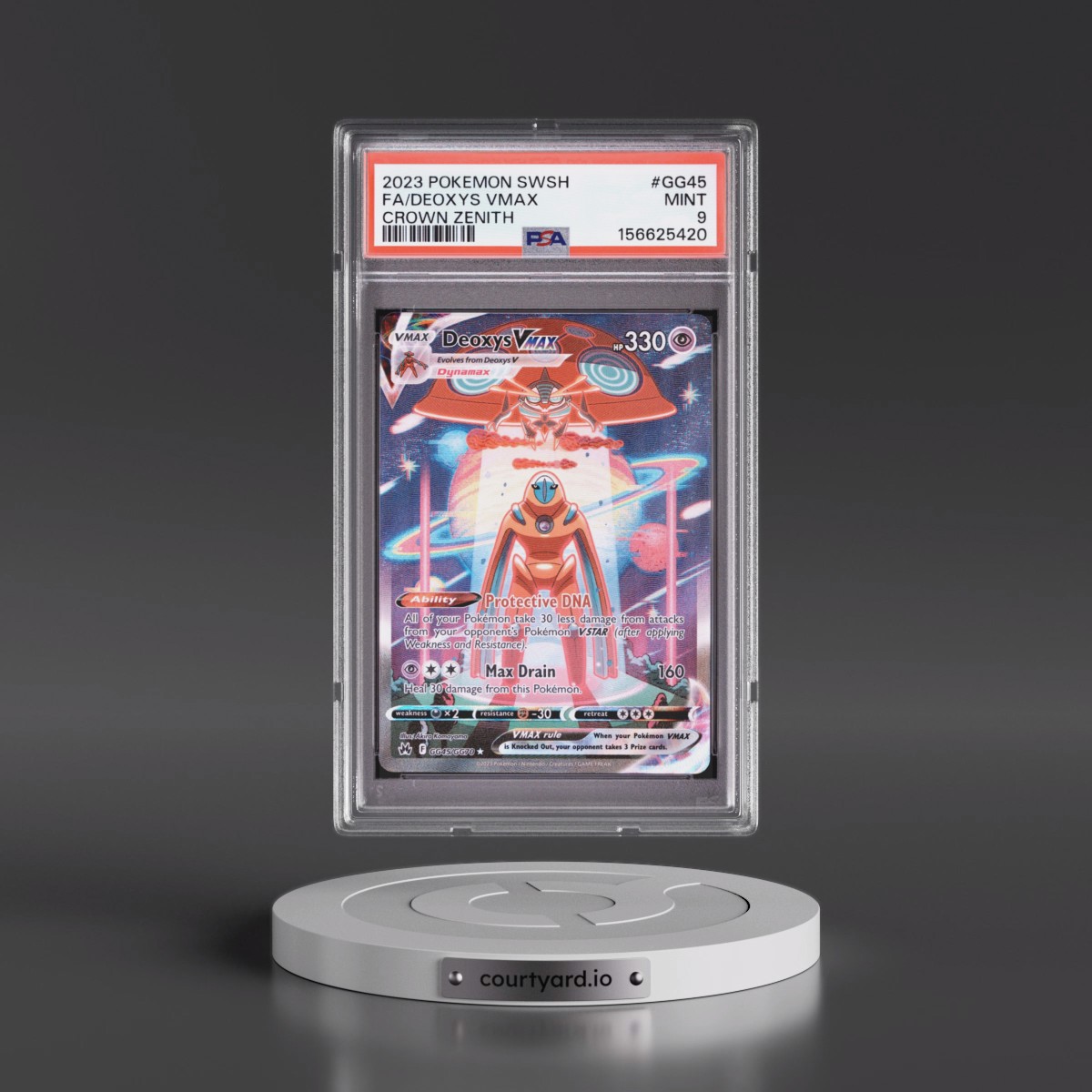 2023 Pokémon Sword and Shield Crown Zenith #GG45 Deoxys Vmax - Full Art (PSA 9 MINT)