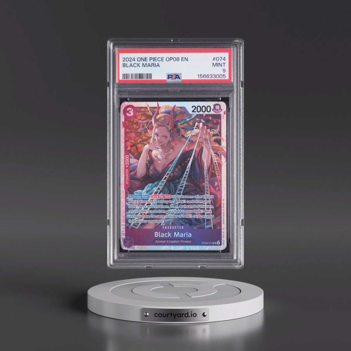 2024 One Piece OP08-Two Legends Black Maria #074 PSA 9
