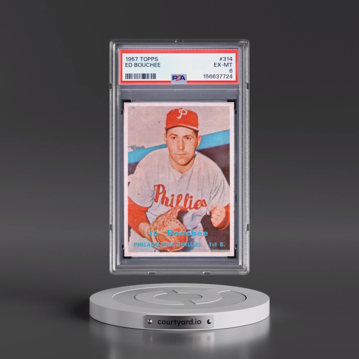 1957 Topps #314 Ed Bouchee (PSA 6 EX-MT)