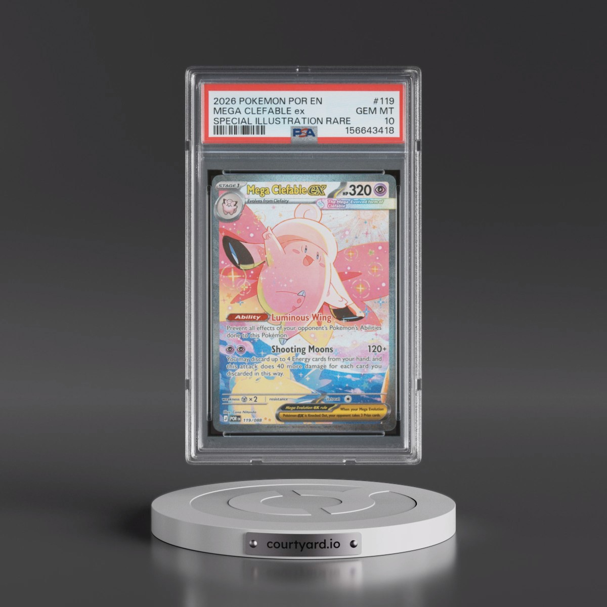 2026 Pokémon Por EN-Perfect Order #119 Mega Clefable EX - Holo Special Illustration Rare (PSA 10 GEM MINT)