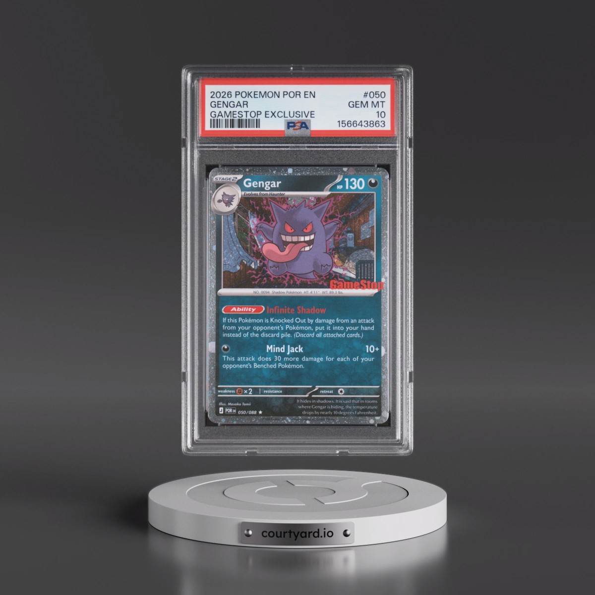 2026 Pokémon Por EN-Perfect Order #050 Gengar - Gamestop Exclusive (PSA 10 GEM MINT)