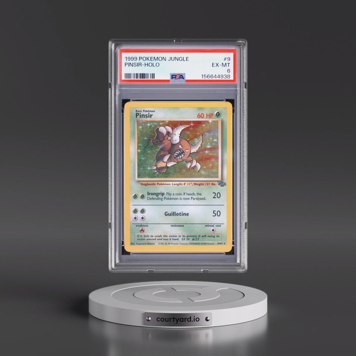 1999 Pokémon Jungle #9 Pinsir - Holo (PSA 6 EX-MT)