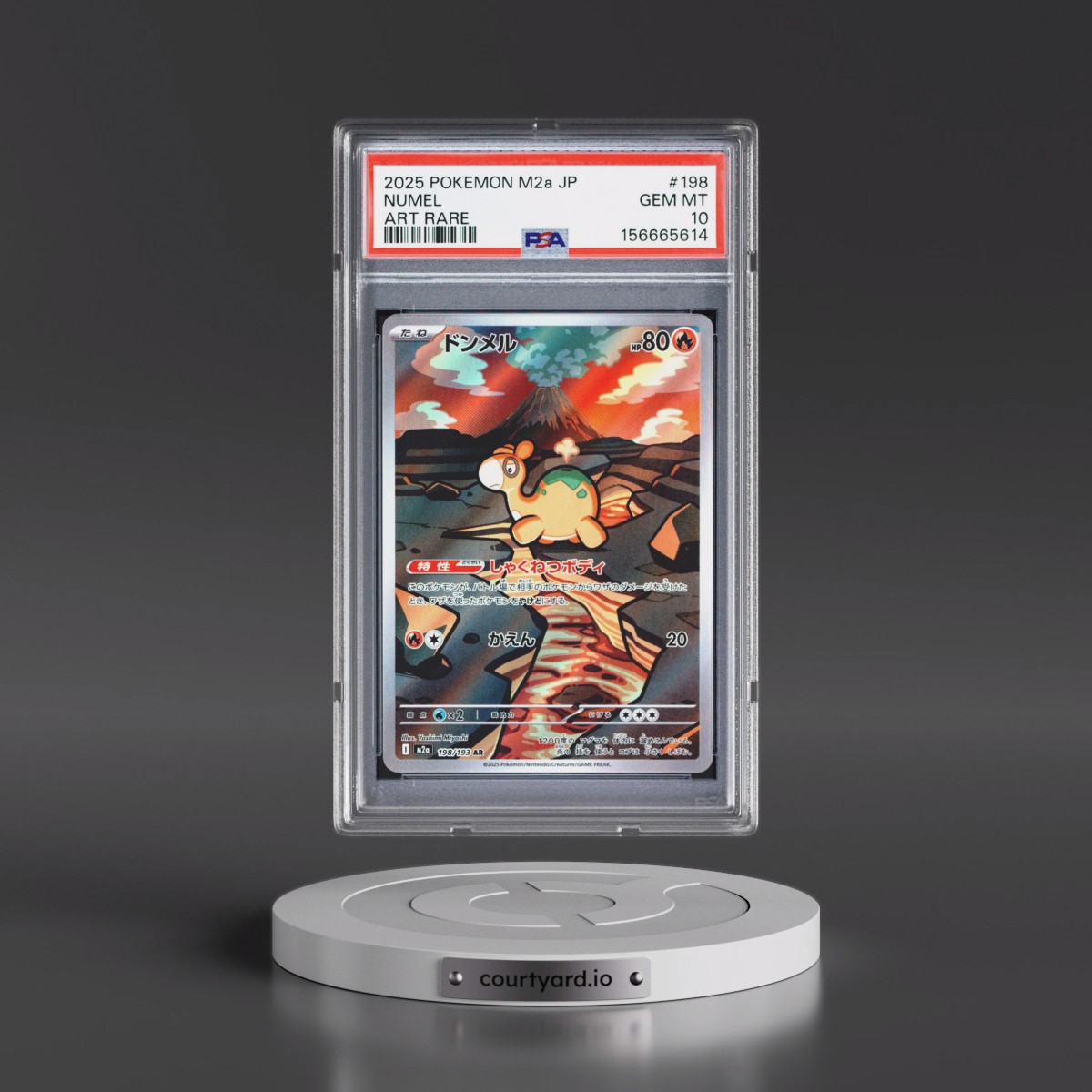 2025 Pokémon M2a-Mega Dream EX #198 Numel - Art Rare (PSA 10 GEM MINT)