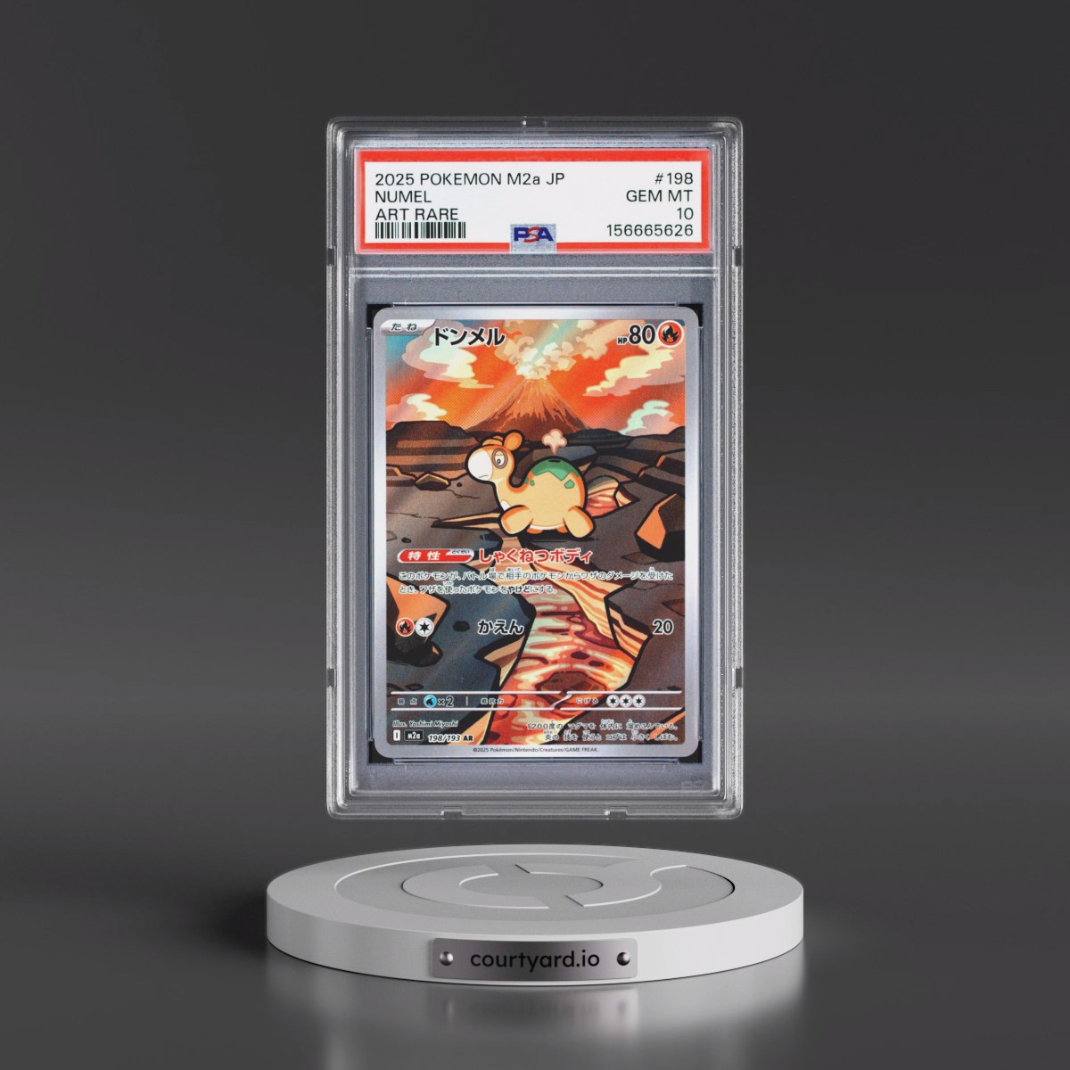 2025 Pokémon M2a-Mega Dream EX #198 Numel - Art Rare (PSA 10 GEM MINT)