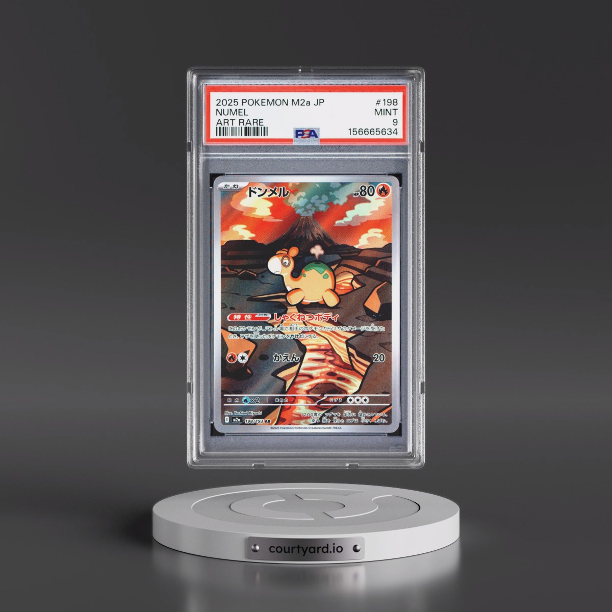 2025 Pokémon M2a-Mega Dream EX #198 Numel - Art Rare (PSA 9 MINT)
