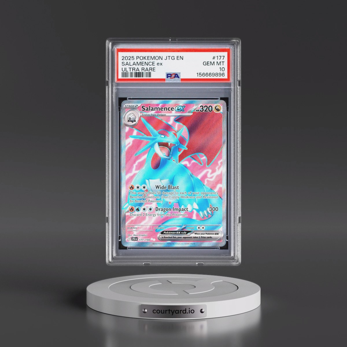 2025 Pokémon Jtg EN-Journey Together #177 Salamence EX - Holo Ultra Rare (PSA 10 GEM MINT)