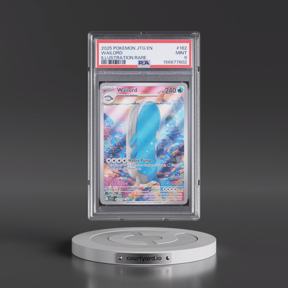 2025 Pokémon Jtg EN-Journey Together #162 Wailord - Illustration Rare (PSA 9 MINT)